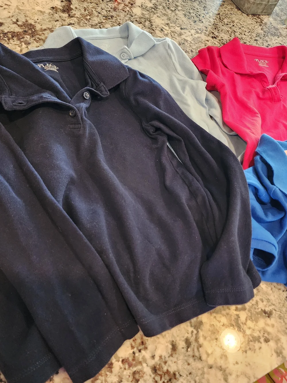 The Children's Place Kids Polo Lot - Pink, Navy, Royal Blue, Light Blue